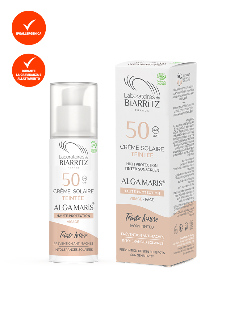Alga Maris Crema Solare Colorata Viso SPF 50 - Avorio 50ml