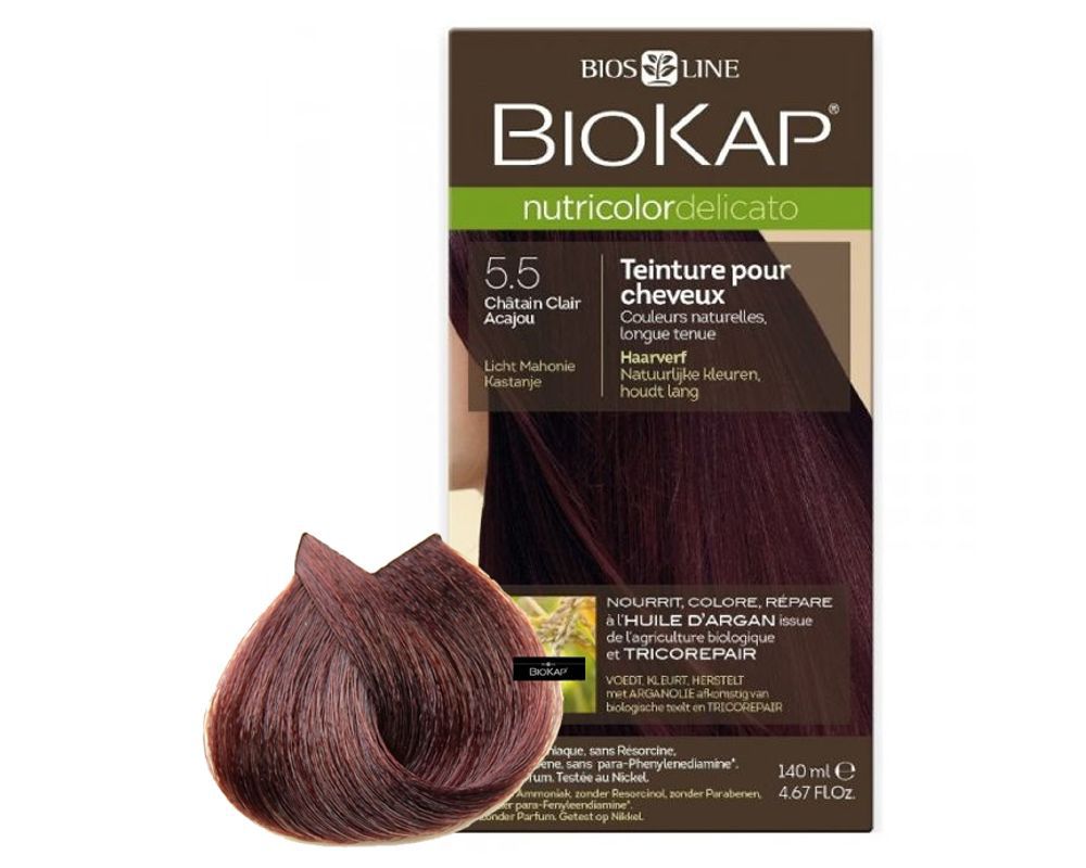 Biosline Biokap - Nutricolor Delicato 5.5 Castano Chiaro Mogano 140ml