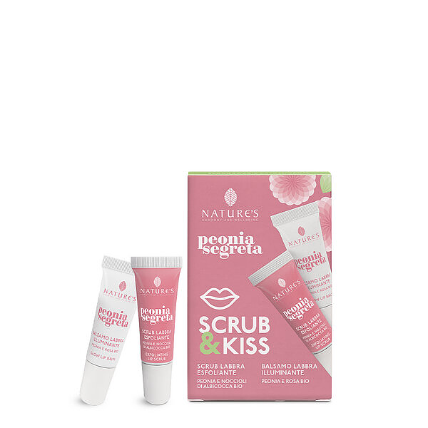 Nature's Peonia Segreta - Kit Scrub & Kiss Labbra 10+10ml