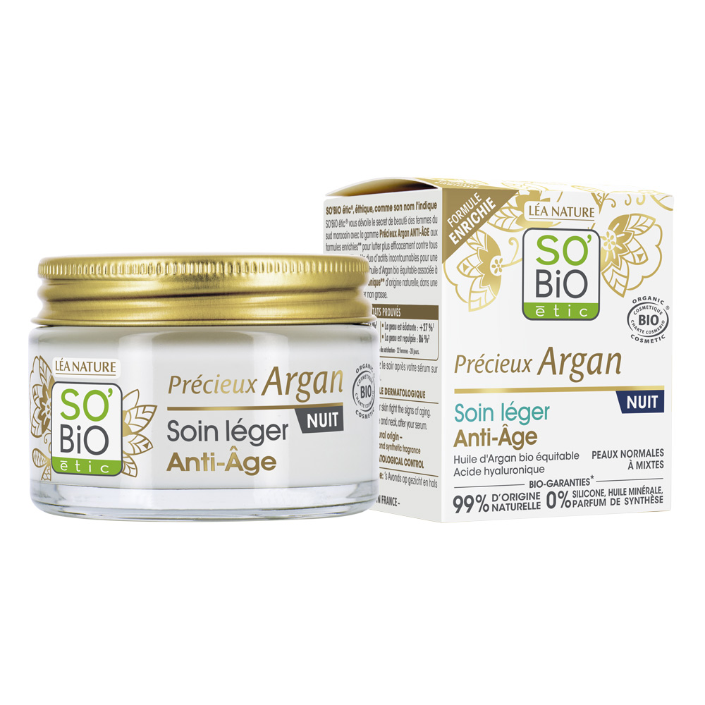 SO' BiO Etic Prezioso Argan - Crema Leggera Notte Anti-Age  - 50 ml