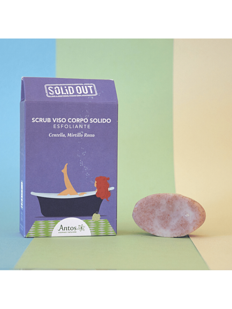 Antos Solid Out - Scrub Solido Viso e Corpo con Microgranuli di Mirtillo