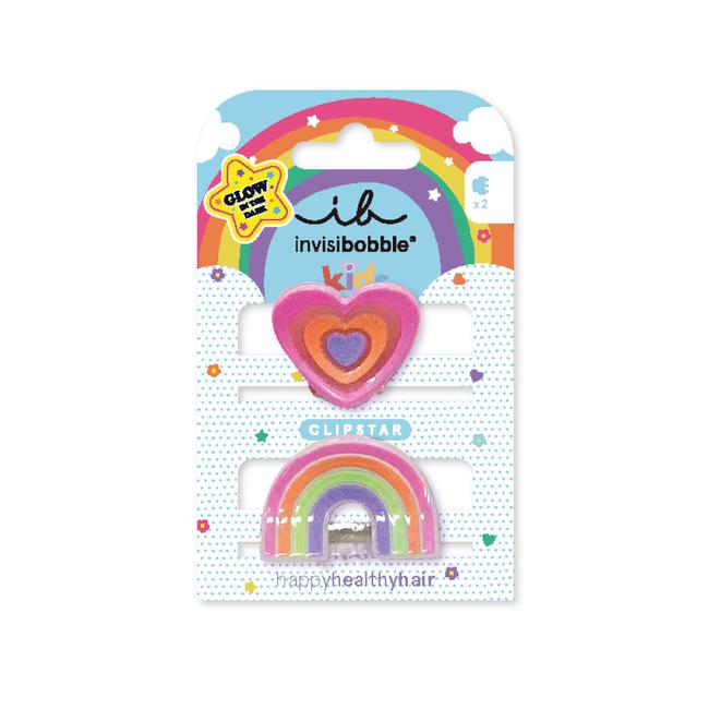 Invisibobble CLIPSTAR GLOW KIDS Happy Heart 2pz