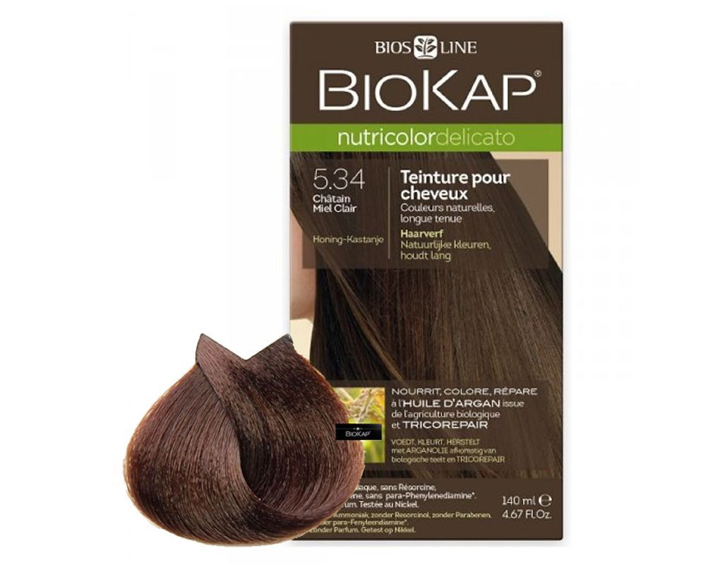 Biosline Biokap - Nutricolor Delicato 5.34 Castano Chiaro Miele 140ml