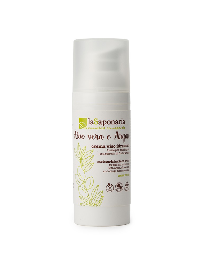 La Saponaria Crema Viso Idratante Aloe vera e Argan 50ml