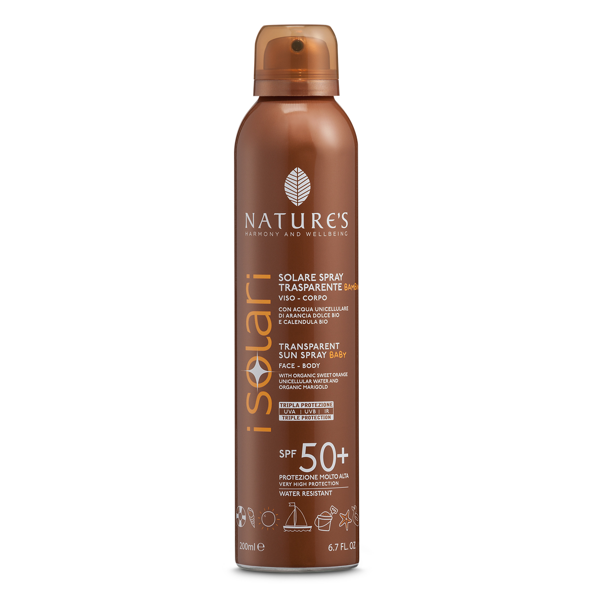 Nature's Solare Spray trasparente bambini SPF50+ 200ml