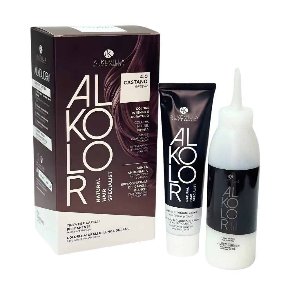 Alkemilla Alkolor Tinta per capelli Permanente 4.0 Castano