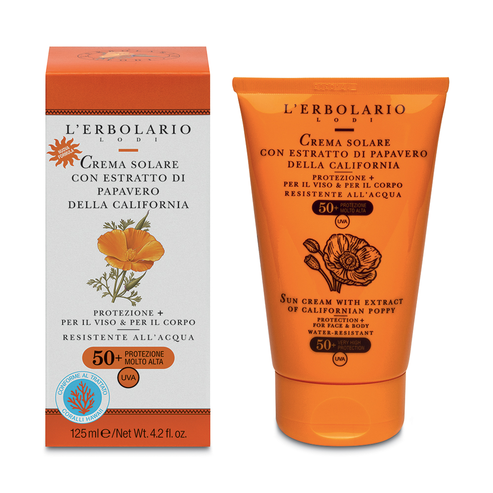L'erbolario Crema Solare Papavero Viso e Corpo SPF 50+ 125 ml