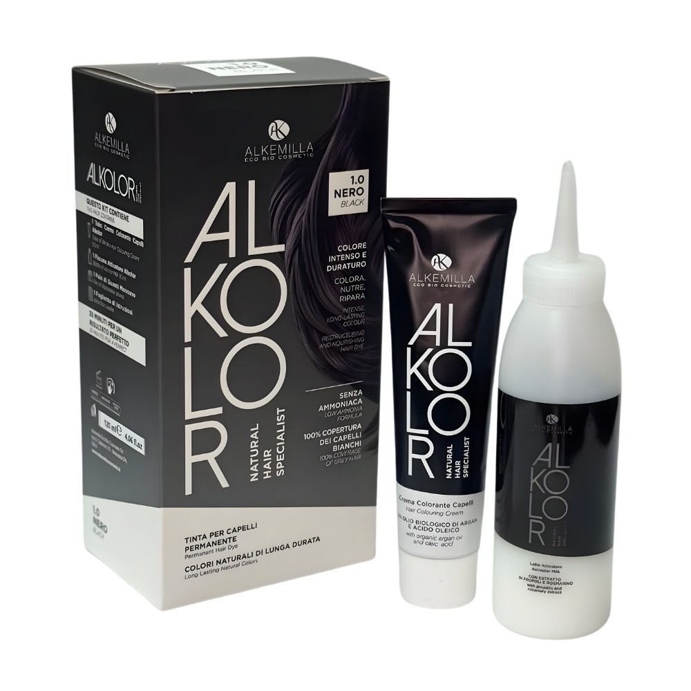 Alkemilla Alkolor Tinta per capelli Permanente 1.0 Nero