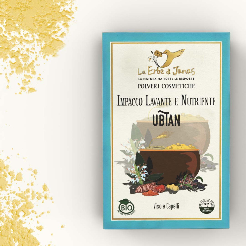 Le Erbe di Janas Impacco Lavante e Nutriente Ubtan Viso e Capelli BIO - 100 gr