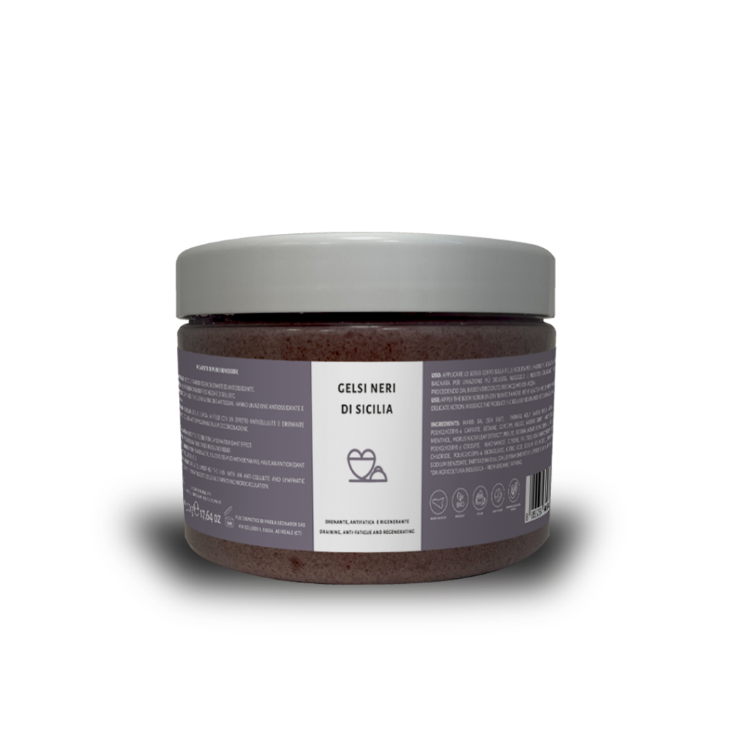 Ellethic GRANITA Scrub Corpo Effetto Freddo Gelsi Neri 500 gr