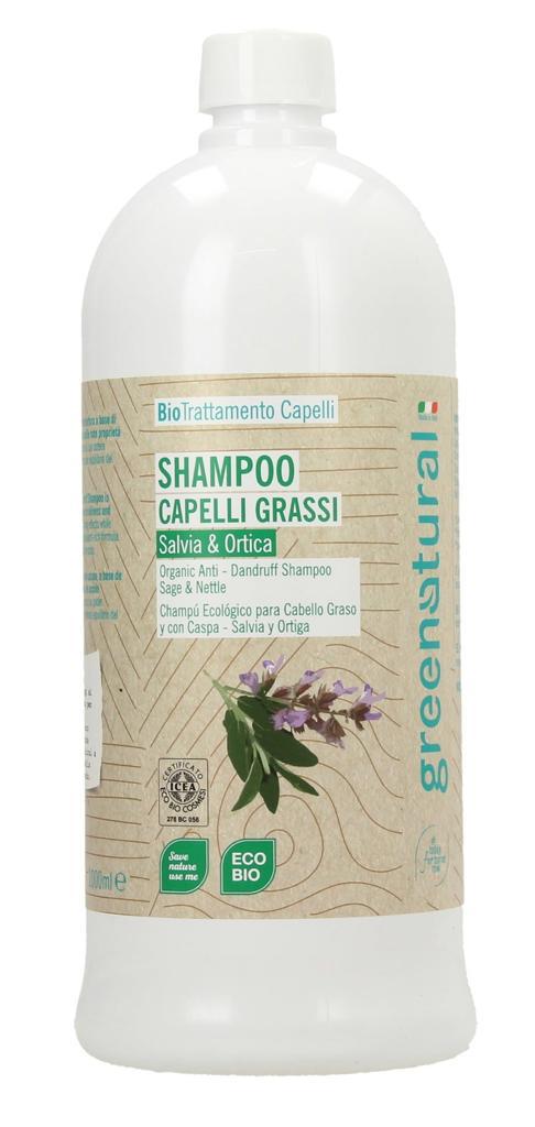 Green Natural Shampoo Antiforfora Salvia e Ortica - 1 Litro