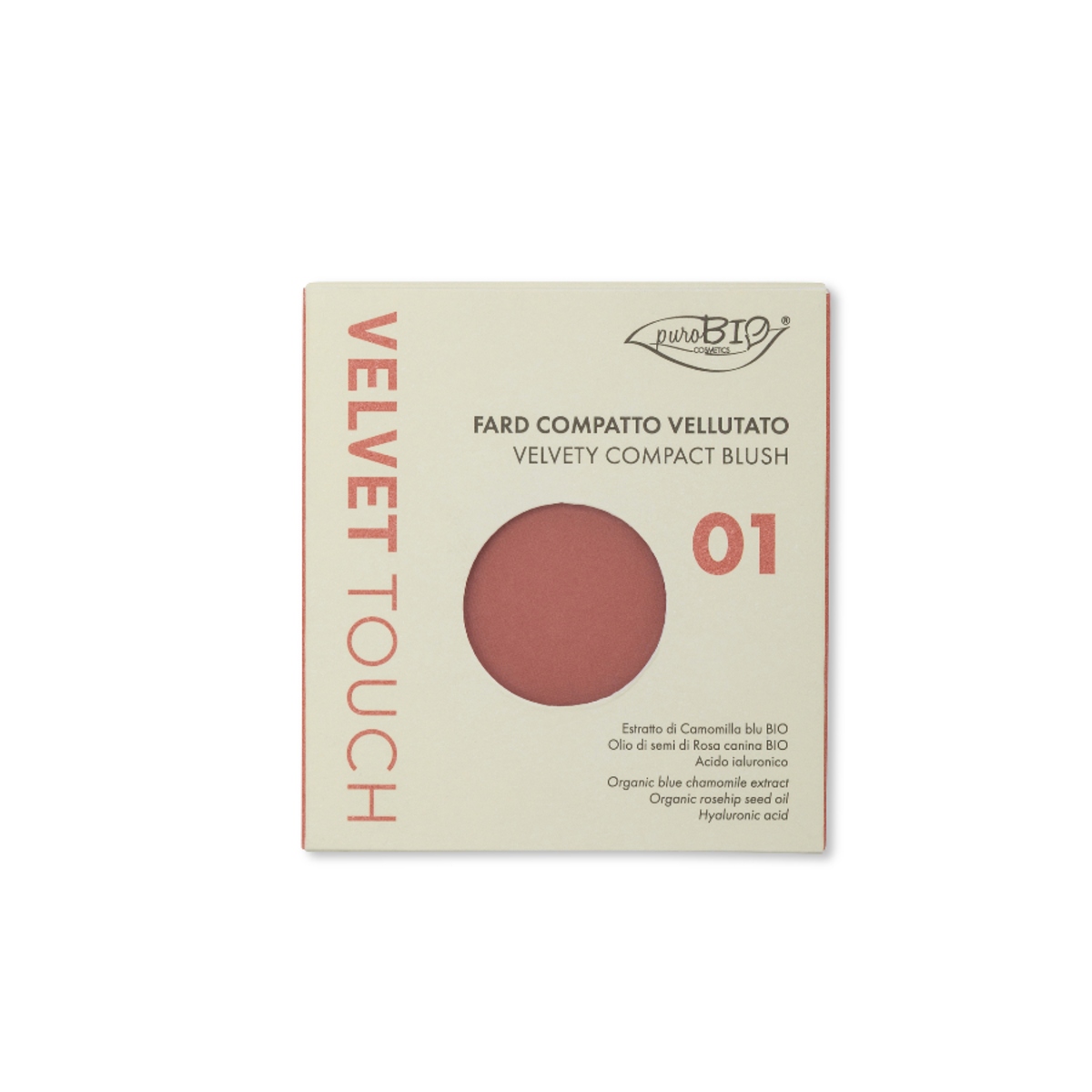 Purobio Velvet Touch Compact Blush 01 Refill - Nude Rosato