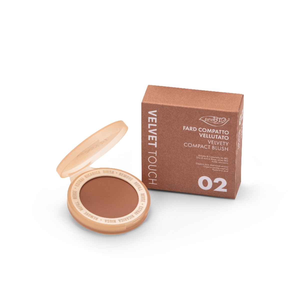 Purobio Velvet Touch Compact Blush 02 - Nude Pescato