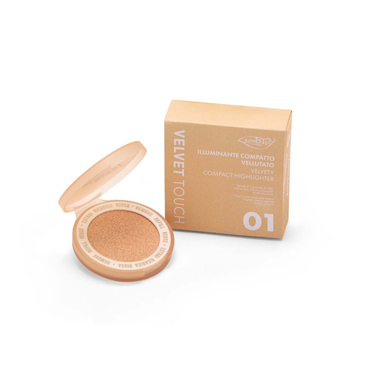 Purobio Velvet Touch Compact Highlighter 01 - Perla Soft